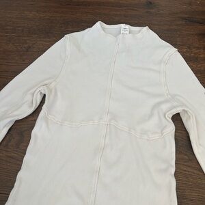 ALO Yoga Cream Ribbed Long Sleeve Top